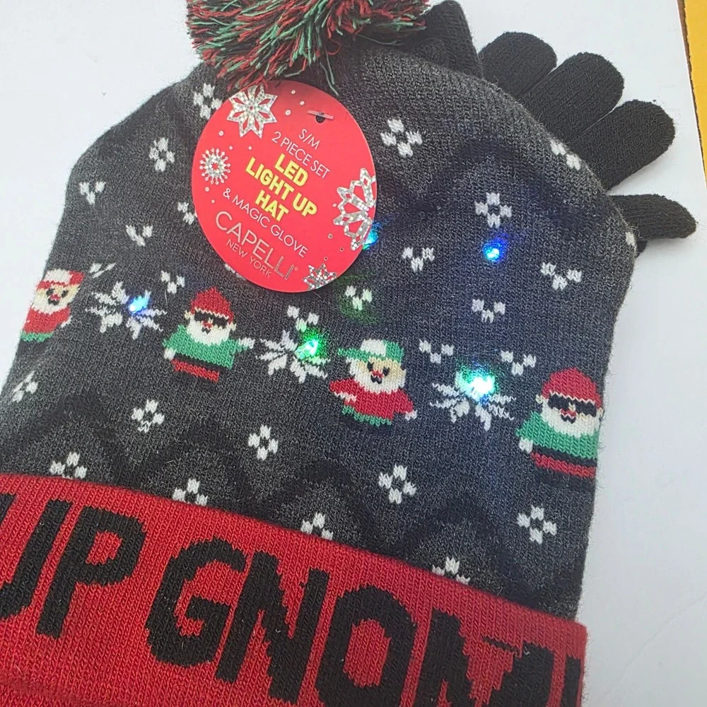 Kids S/M Capelli New York 2‎ Piece Set LED Light Up Hat & Magic Glove Gnome